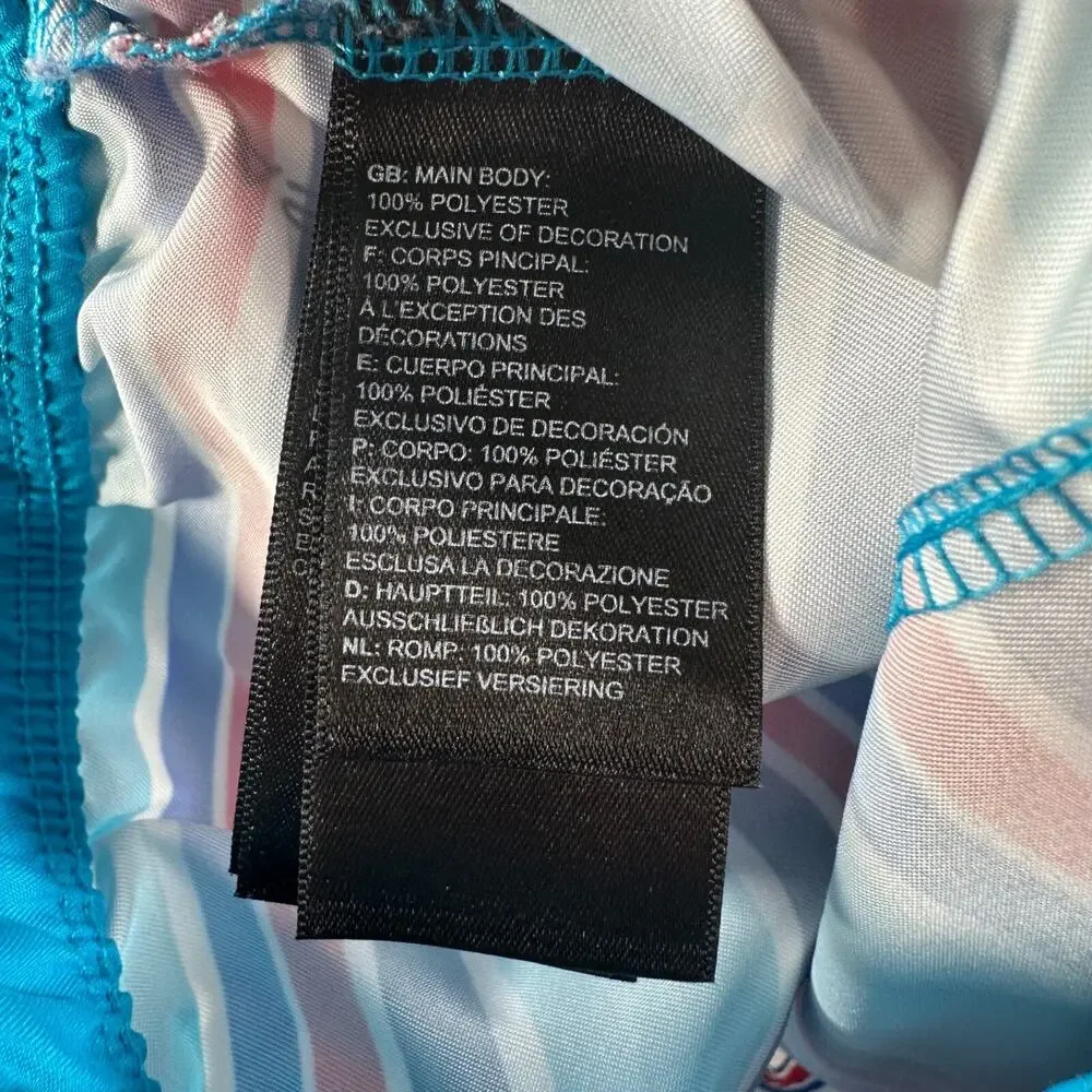 The North Face Striped Boys Swim Shorts Size 6 Blue/Red UPF 40 Elastic Waist - Picture 5 of 6